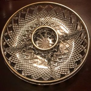 Silver crystal serving tray